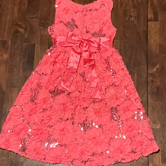 Rare Editions Coral Girls Dress Size 7 - Picture 3 of 5